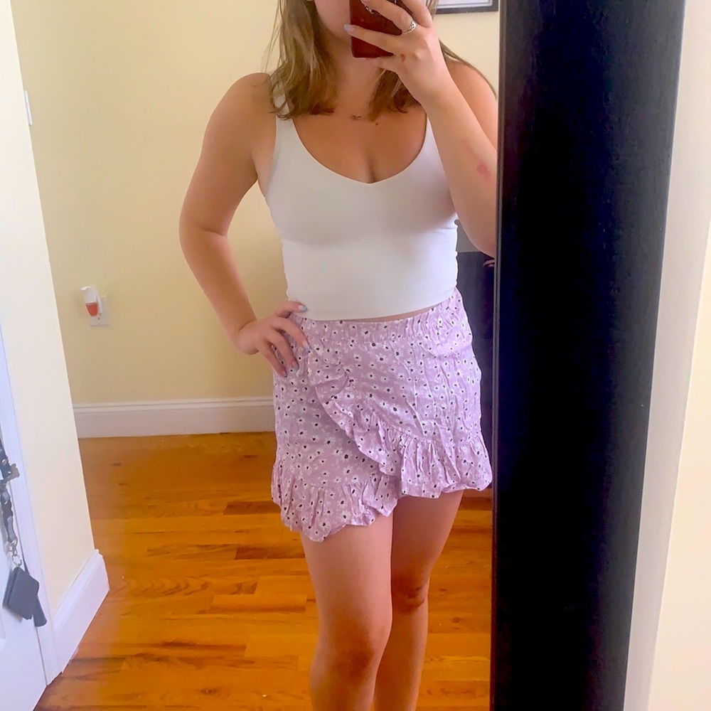 Purple Floral Skirt